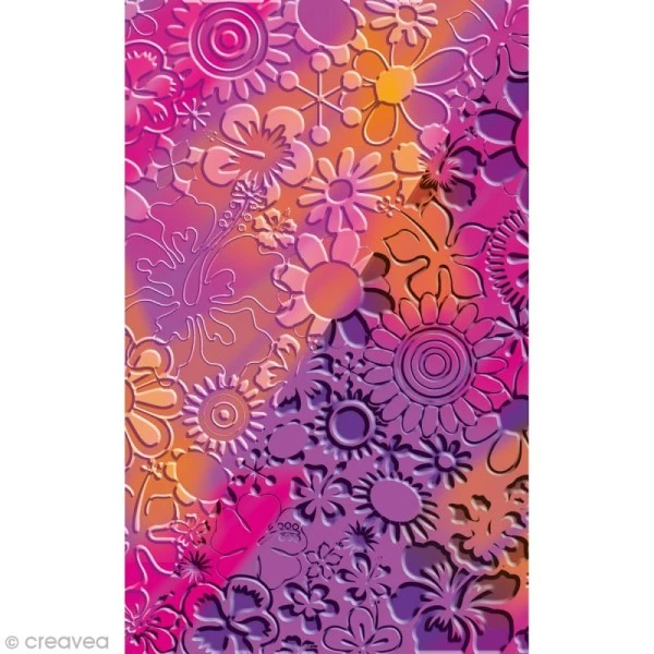 Plaque De Texture Fleurs 20,5 X 13,5 Cm 2 Plaque De Texture Fleurs 20,5 X 13,5 Cm – Image 2