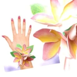 Plumeria Tissu Fleurs Bracelet Diy Kit, Tissu Fleur Bracelets, Mousse Diy Bijoux, Artisanat Fournitu