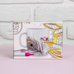 Plumes De Paon Tasses Kit De BRICOLAGE, Peint Tasse De Cadeau, De La Décoration De Coloration De La -Promos Creavea Boutique plumes de paon tasses kit de bricolage peint tasse de cadeau de la decoration de coloration de la p 4