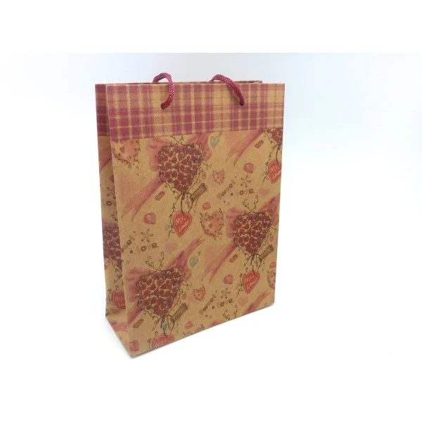 Pochette Cadeaux 20 X 14,5cm Coeur Et Rose À Soufflet En Papier Épais 1 Pochette Cadeaux 20 X 14,5cm Coeur Et Rose À Soufflet En Papier Épais