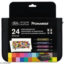 Pochette Feutres à Alcool BrushMarker / ProMarker - Assortiment De Couleurs - 25 Pcs