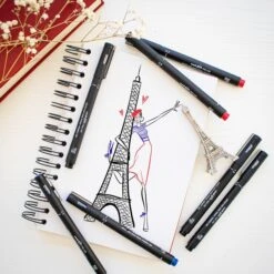 Uni Pochette Feutres D'écriture Et De Dessin - Pointes Pinceau Brush - 5 Pcs -Promos Creavea Boutique pochette feutres decriture et de dessin pointes pinceau brush 5 pcs p 3