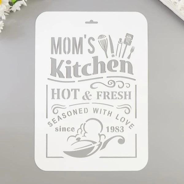 Pochoir "cuisine De Mère" 22x31 Cm, Police, Cookies, Fichier Coupé, Artisanat, Décoration Murale De 2 Pochoir "cuisine De Mère" 22x31 Cm, Police, Cookies, Fichier Coupé, Artisanat, Décoration Murale De – Image 2