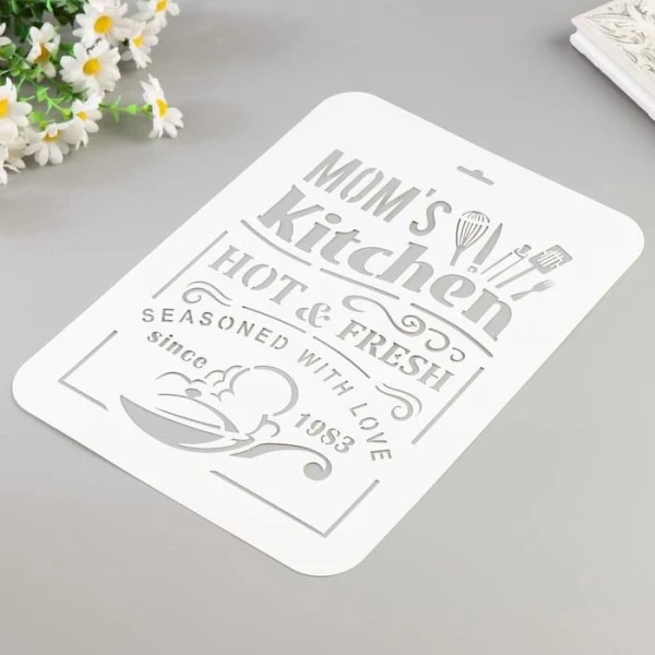 Pochoir "cuisine De Mère" 22x31 Cm, Police, Cookies, Fichier Coupé, Artisanat, Décoration Murale De 3 Pochoir "cuisine De Mère" 22x31 Cm, Police, Cookies, Fichier Coupé, Artisanat, Décoration Murale De – Image 3