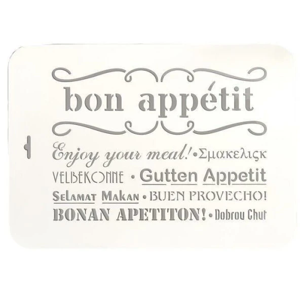 Pochoir En Plastique "Bon Appétit" 22x31 Cm, Cookies, Fichier Coupé, Artisanat, Décoration Murale De 1 Pochoir En Plastique "Bon Appétit" 22x31 Cm, Cookies, Fichier Coupé, Artisanat, Décoration Murale De