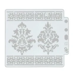 Pochoir En Plastique "Damas Ornement" 13x14 Cm, Fichier Coupé, Artisanat, Décoration Murale De La Ma