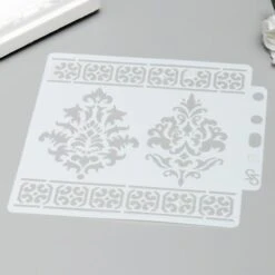 Pochoir En Plastique "Damas Ornement" 13x14 Cm, Fichier Coupé, Artisanat, Décoration Murale De La Ma -Promos Creavea Boutique pochoir en plastique damas ornement 13x14 cm fichier coupe artisanat decoration murale de la ma p 3