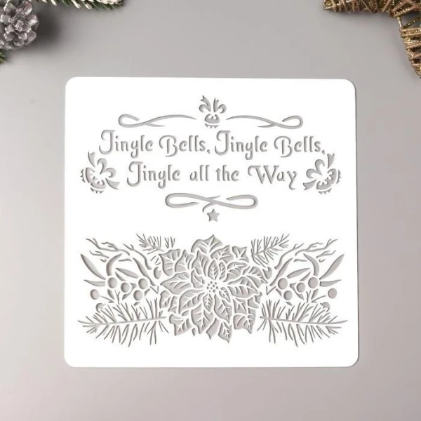Pochoir En Plastique "Jingle Bells" 15x15 Cm, Cookies, Fichier Coupé, Artisanat, Décoration Murale à 2 Pochoir En Plastique "Jingle Bells" 15x15 Cm, Cookies, Fichier Coupé, Artisanat, Décoration Murale à – Image 2