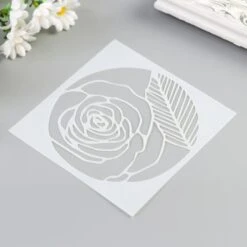 Pochoir En Plastique "Rose Avec Feuille" 13x13 Cm, Police, Fichier Coupé, Artisanat, Décoration Mura 5 Pochoir En Plastique "Rose Avec Feuille" 13x13 Cm, Police, Fichier Coupé, Artisanat, Décoration Mura -Promos Creavea Boutique pochoir en plastique rose avec feuille 13x13 cm police fichier coupe artisanat decoration mura p 3