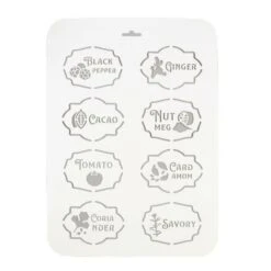 Pochoir "épices 3" 22x31 Cm, Vinyle, Police, Cookies, Fichier Coupé, Artisanat, Décoration Murale De