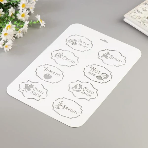 Pochoir "épices 3" 22x31 Cm, Vinyle, Police, Cookies, Fichier Coupé, Artisanat, Décoration Murale De 3 Pochoir "épices 3" 22x31 Cm, Vinyle, Police, Cookies, Fichier Coupé, Artisanat, Décoration Murale De – Image 3