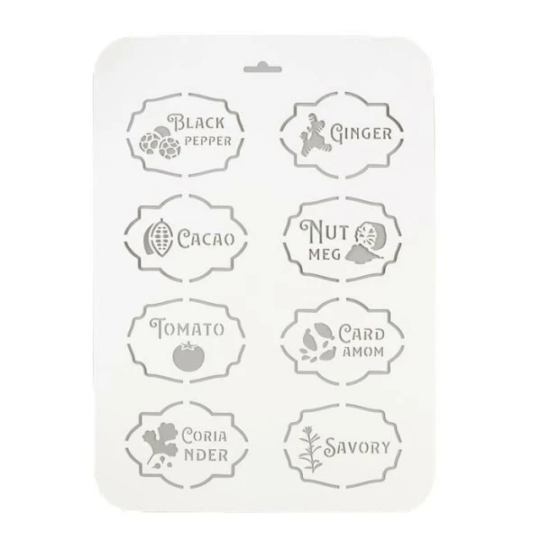 Pochoir "épices 3" 22x31 Cm, Vinyle, Police, Cookies, Fichier Coupé, Artisanat, Décoration Murale De 1 Pochoir "épices 3" 22x31 Cm, Vinyle, Police, Cookies, Fichier Coupé, Artisanat, Décoration Murale De