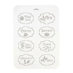 Pochoir "épices 4" 22x31 Cm, Vinyle, Police, Cookies, Fichier Coupé, Artisanat, Décoration Murale De