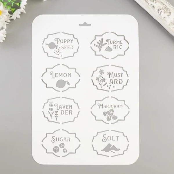 Pochoir "épices 5" 22x31 Cm, Vinyle, Police, Cookies, Fichier Coupé, Artisanat, Décoration Murale De 2 Pochoir "épices 5" 22x31 Cm, Vinyle, Police, Cookies, Fichier Coupé, Artisanat, Décoration Murale De – Image 2