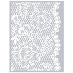 Pochoir Pâte Polymère Dentelle Florale 11,4 X 15,3 Cm