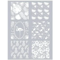 Pochoir Pâte Polymère Tropical 11,4 X 15,3 Cm