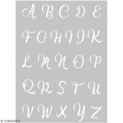 Pochoir Pour Impression De Motifs Sur Pâte Polymère - Alphabet Calligraphie - 11,4 X 15,3 Cm