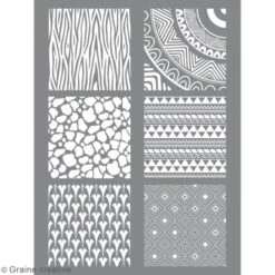 Pochoir Pour Impression De Motifs Sur Pâte Polymère - Ethnique - 11,4 X 15,3 Cm