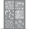 Pochoir Pour Impression De Motifs Sur Pâte Polymère - Floral - 11,4 X 15,3 Cm
