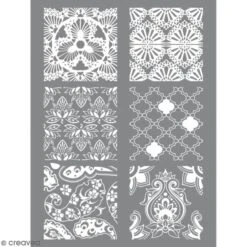 Pochoir Pour Impression De Motifs Sur Pâte Polymère - Hindou - 11,4 X 15,3 Cm