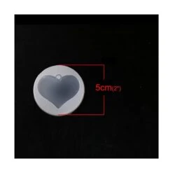 PS110108025 PAX 1 Moule En Silicone Pendentif Coeur Pour Creation Fimo Cernit Resine