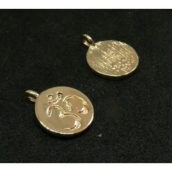 PS110119963 PAX 2 Pendentifs Forme Médaillon Yoga Ohm 9 Mm Cuivre Recouvert D'une Finition Dorée à L