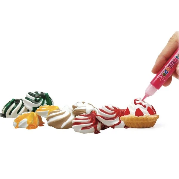 Quatre Crayons De Nappage Effet Coulis - Jaune / Rose / Blanc / Vert 1 Quatre Crayons De Nappage Effet Coulis - Jaune / Rose / Blanc / Vert