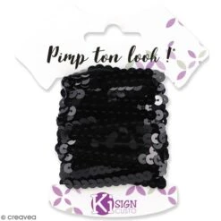 Ruban De Sequins à Coudre - Noir - 6 M