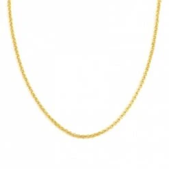 S11747033 PAX 1 Collier, Chaine 41 Cm, Maille Rollo 2,1 Mm, Cuivre Plaqué Or 18KT