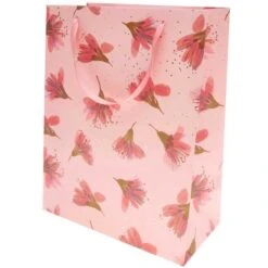 Sac Cadeau En Papier Grand Modèle - Fleurs De Cerisier - 26 X 32 X 12 Cm - 1 Pce