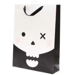 Sac Cadeau En Papier XL - Tête De Mort - 33 X 45 X 10 Cm - 1 Pce