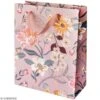 Sac Cadeau Mauve à Motifs Fleuris - 26 X 18 Cm