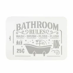 "Salle De Bains" Pochoir 22x31 Cm, Vinyle, Police, Cookies, Fichier Coupé, Artisanat, Décoration Mur