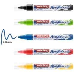 Set De Marqueurs Acrylique Edding 5100 - Pointe Moyenne - Basique - 5 Pcs 6 Set De Marqueurs Acrylique Edding 5100 - Pointe Moyenne - Basique - 5 Pcs -Promos Creavea Boutique set de marqueurs acrylique edding 5100 pointe moyenne basique 5 pcs p 2