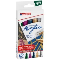 Set De Marqueurs Acrylique Edding 5100 - Pointe Moyenne - Metallic - 5 Pcs -Promos Creavea Boutique set de marqueurs acrylique edding 5100 pointe moyenne metallic 5 pcs p 4