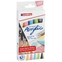 Set De Marqueurs Acrylique Edding 5100 - Pointe Moyenne - Pastel - 5 Pcs -Promos Creavea Boutique set de marqueurs acrylique edding 5100 pointe moyenne pastel 5 pcs p 4