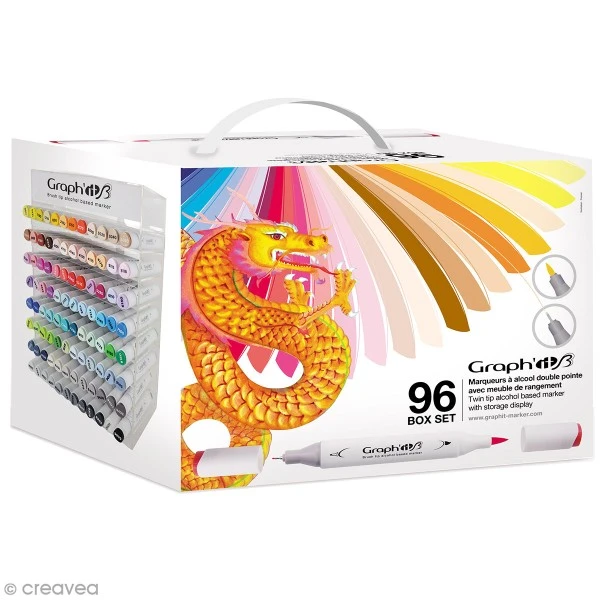 Set Graph'it Brush - Marqueurs à Alcool Double Pointe Et Présentoir - 96 Feutres 2 Set Graph'it Brush - Marqueurs à Alcool Double Pointe Et Présentoir - 96 Feutres – Image 2