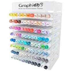 Set Graph'it Brush - Marqueurs à Alcool Double Pointe Et Présentoir - 96 Feutres