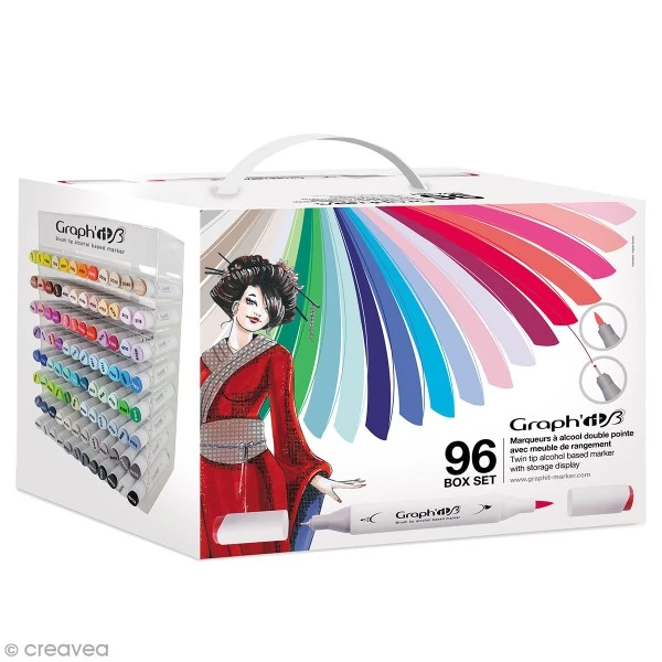 Set Graph'it Brush - Marqueurs à Alcool Double Pointe Et Présentoir - 96 Feutres 3 Set Graph'it Brush - Marqueurs à Alcool Double Pointe Et Présentoir - 96 Feutres – Image 3
