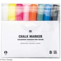 Set Marqueurs Craie Chalk Rico Design - Pointe 3 Mm - Multicolore - 8 Pcs