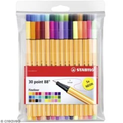 Stabilo Point 88 - Pochette De 30 Feutres Dont 5 Fluos Neon