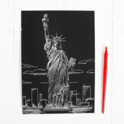 Statue De La Liberté De Voyage états-unis Scratch Art Kit De BRICOLAGE, Argent Métallisé Effet, La G -Promos Creavea Boutique statue de la liberte de voyage etats unis scratch art kit de bricolage argent metallise effet la g p 2
