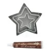 Stylo Chocolat + 3 Mini Emporte-pièces Inox Etoiles