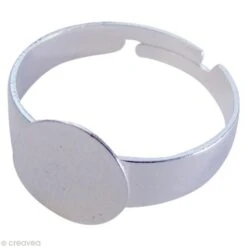 Support Bague Fimo Argentée - Réglable à Plateau