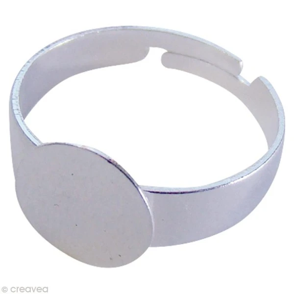 Support Bague Fimo Argentée - Réglable à Plateau 1 Support Bague Fimo Argentée - Réglable à Plateau