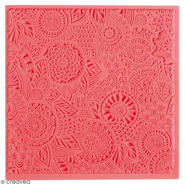 Tapis De Texture Souple - Floral - 9 X 9 Cm 1 Tapis De Texture Souple - Floral - 9 X 9 Cm