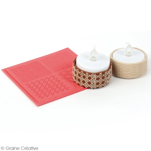 Tapis De Texture Souple - Vannerie - 4 X 4 Cm - 4 Motifs 2 Tapis De Texture Souple - Vannerie - 4 X 4 Cm - 4 Motifs – Image 2