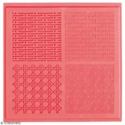 Tapis De Texture Souple - Vannerie - 4 X 4 Cm - 4 Motifs