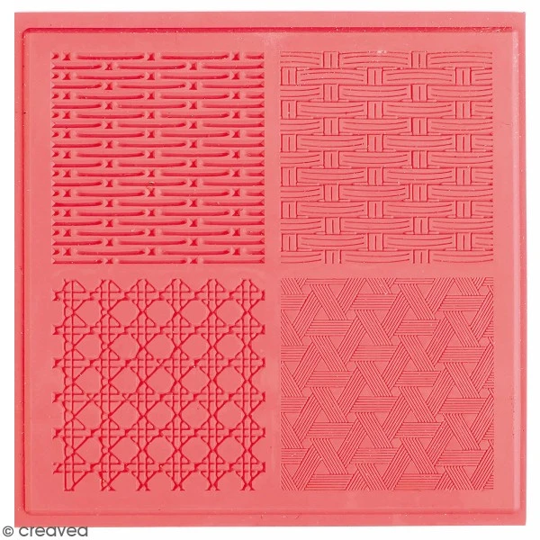 Tapis De Texture Souple - Vannerie - 4 X 4 Cm - 4 Motifs 1 Tapis De Texture Souple - Vannerie - 4 X 4 Cm - 4 Motifs