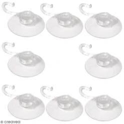 Ventouse 22 Mm Avec Crochet 10 Mm - 8 Pcs